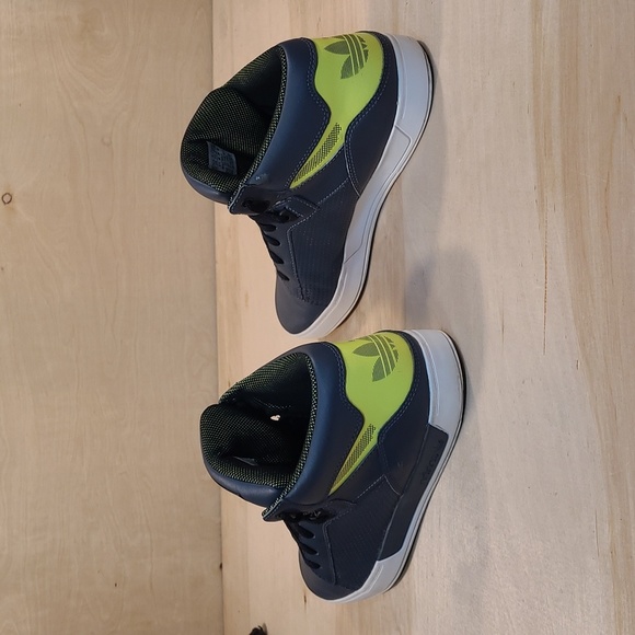 Adidas Mens Grey/Yellow High Top Sneakers - Picture 5 of 10